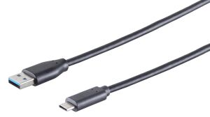 USB Kabel 3.0 Typ 3.1 C-Stecker > Typ 3.0 A-Stecker Rev. 3.0 schwarz 0,5m