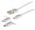 USB 3-in-1 Ladekabel Nylon weiß 1,0m