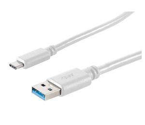 USB Kabel 3.0 USB A Stecker > USB 3.1 Typ C Stecker weiß 3,0m