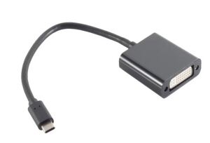 Adapter USB Typ C-Stecker 3.1 > DVI 24+5 Buchse schwarz