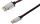 USB Ladekabel USB-A-Stecker > USB Typ C Stecker Leder schwarz 0,9m