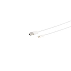 USB Ladekabel USB-A > 8-PinStecker 2.0 ABS weiß 0,2m