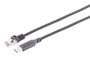 USB-A LAN Adapterkabel 1G USB-A > RJ45 ALU schwarz 1,0m