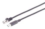 USB-A LAN Adapterkabel 1G USB-A > RJ45 ALU schwarz 1,0m