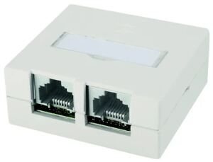 Telegärtner Anschlussdose VAD 8/8 Ap Compact-S Class EA 500 reinweiß RAL 9010