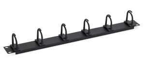Triton 19" Kabelführungsleiste 1HE schwarz 40x40mm 6x Kunststoffbügel