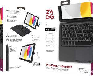 ZAGG Pro Keys 2 Connect USB-C-Keyboard für Apple iPad 10.9"+11" (10.Gen+A16)