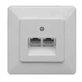 Anschlussdose UAE 2x8(8) UP 45° perlweiß