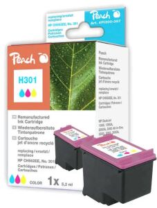 Peach Patrone HP Nr.301 (CH562EE) color no ink level chip remanufactured