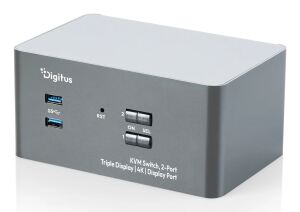 Digitus KVM-Switch, 2-Port, Triple-Display, 4K, DisplayPort