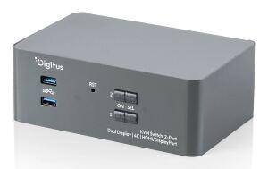 DIGITUS KVM Switch, 2-Port, Dual-Display 4K,Display / HDMI