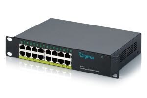 DIGITUS 10" Gigabit Switch 16-Port Unmanaged 120W PoE+