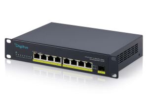 DIGITUS 10" Gigabit Switch 8-Port Unmanaged 80W PoE+