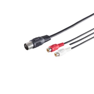 5-pol. DIN-Stecker - 2 Cinchbuchse/Masse, 0,2m