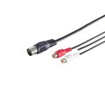 5-pol. DIN-Stecker - 2 Cinchbuchse/Masse, 0,2m