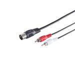 5-pol. DIN-Stecker - 2 Cinchstecker, 1&4, 1,5m
