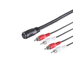 5-pol. DIN-Buchse - 4 Cinchstecker, 0,2m