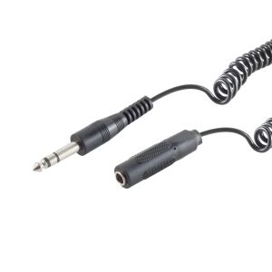 Klinkenstecker - Klinkenbuchse, 6,3mm, Spiral, 5m