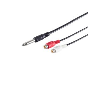 Klinkenstecker 6,3mm - 2 Cinchbuchse, 0,2m
