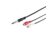 Klinkenstecker 6,3mm - 2 Cinchbuchse, 0,2m