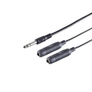 Klinkenstecker 6,3mm - 2 Klinkenbuchse 6,3mm, 0,2m