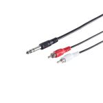 Klinkenstecker 6,3mm - 2 Cinchstecker, 1,5m