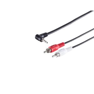 Winkel-Klinkenst. 3,5mm - 2 Cinchstecker, 1,5m