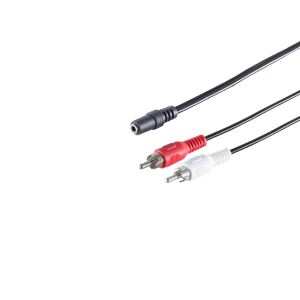 Klinkenbuchse 3,5mm Stereo - 2 Cinchstecker, 1,5m