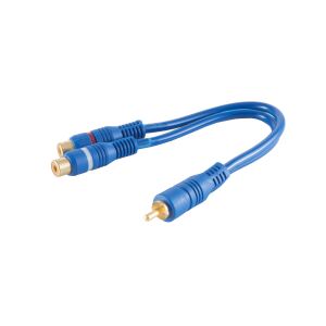 Cinchstecker - 2 Cinchkupplung, blau, 0,2m