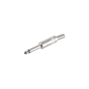 Klinkenstecker, Mono 2-pol, 6,3mm, Metall