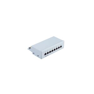 Desktop-RJ45-Patchpanel, 8-Port, Cat 5e STP, grau