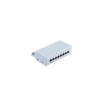 Desktop-RJ45-Patchpanel, 8-Port, Cat 5e STP, grau