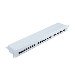 19"-RJ45-Patchpanel 1HE, 24-Port, Cat 5e STP, gr