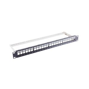 19"-Keystone-Panel 1HE, 24-Port, STP, schwarz