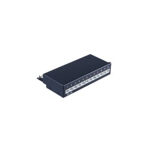 Desktop-RJ45-Patchpanel, 12-Port, Cat 6A STP, sw