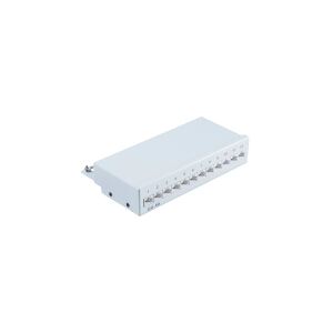 Desktop-RJ45-Patchpanel, 12-Port, Cat 6A STP, gr