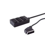 Scart-Verteiler 3fach, vollverschaltet, 0,5m