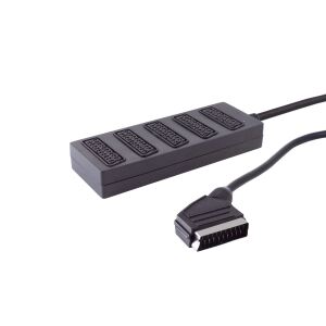 Scart-Verteiler, 5-fach, voll durchgeschaltet 0,5m
