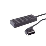 Scart-Verteiler, 5-fach, voll durchgeschaltet 0,5m