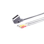 Scart-Stecker mit Schalter/ 3 Cinchst. (Y/R/W) 2m