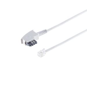 TAE-N Stecker - Western Stecker 6/4 weiß 10m
