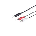Klinkenst. 3,5mm Stereo - 2 Cinchstecker 5,0m