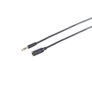 Audioverlängerung, 3,5mm, TRS, slim, schwarz, 1,5m