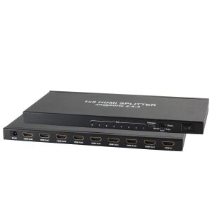 HDMI Verteiler 1x8, Metall, 4K60Hz, schwarz