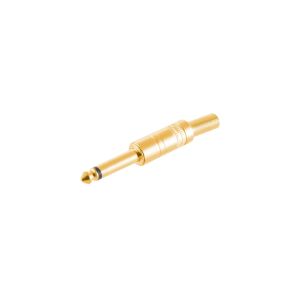 Klinkenstecker, Mono 2-pol 6,3mm Metall vergoldet