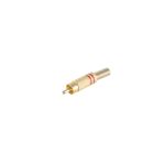 Cinchstecker Metall vergoldet, 6mm, rot