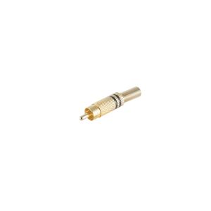 Cinchstecker Metall vergoldet, 6mm, schwarz