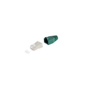 Netzwerkstecker cat.5 u. 6 Einführhilfe+Tülle grün