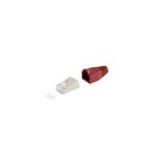 Netzwerkstecker cat.5 u. 6 Einführhilfe+Tülle rot