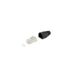 Netzwerkstecker cat.5 u. 6 Einführhilfe+Tülle sw